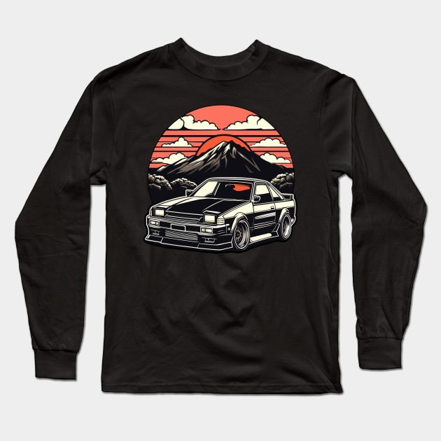 JDM car Japanese Retro Car Racing Drifting Legend Tuning Long Sleeve T-Shirt by KromADesign